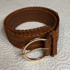 Costa Blanca Woven Brown Belt with Silver Buckle